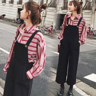 Set: Long Sleeve Striped Blouse + Jumper Pants