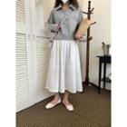 Cotton Flared Long Skirt