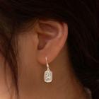 Fortune Cat Asymmetrical Dangle Earring 1 Pair - Silver - One Size
