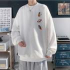 Cartoon Astronaut Print Sweatshirt