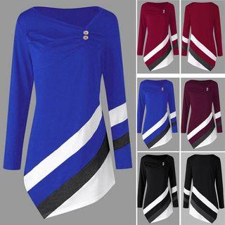 Long-sleeve Asymmetric Mini Sheath Dress