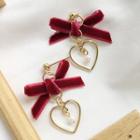 Heart Drop Bow Accent Earring