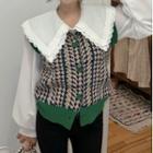 Houndstooth Sweater Vest / Blouse
