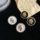 Printed Coin Stud Earring