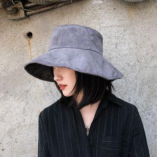 Faux Suede Wide Brim Bucket Hat