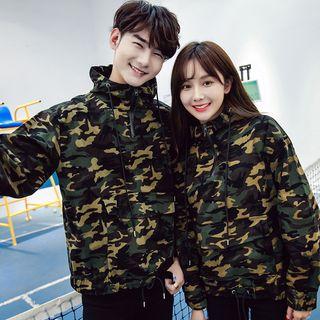 Couple Matching Camouflage Hooded Jacket