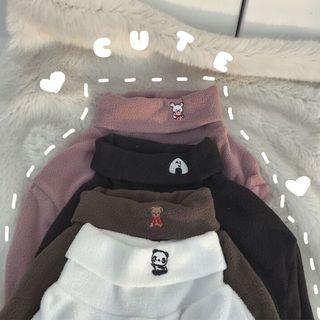 Turtleneck Embroidered Top