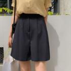 Wide-leg Dress Shorts Navy Blue - One Size