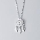 925 Sterling Silver Cut-out Leaf Necklace S925 Silver - As Shown In Figure - One Size