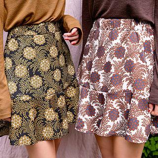 A-line Patterned Mini Skirt