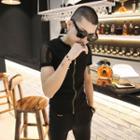 Zip Front Stripe Sheer Short-sleeve T-shirt