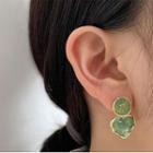 Heart Stud Earring 1 Pair - Avocado Green - One Size
