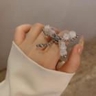 Bow Faux Crystal Alloy Ring