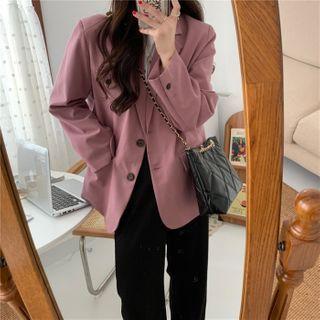 Single Breasted Blazer Plum Pink - One Size