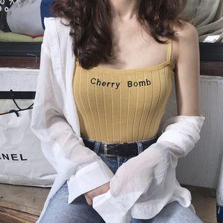 Lettering Embroidered Camisole