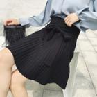 Plain Mini A-line Knit Skirt