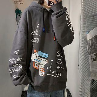 Graphic Print Hooded Shirt