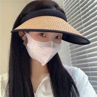 Contrast Trim Straw Sun Visor