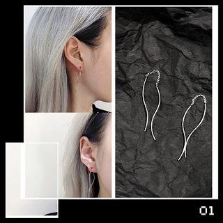 Stainless Steel Swirl Fringed Earring 1 Pair - Silver - One Size