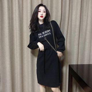 Long-sleeve Letter Dress