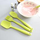 Set Of 4: Bakery Silicone Spatula / Spoon / Cooking Oil Brush Green - One Size