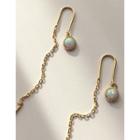 Gem Threader Silver Earrings Opal - One Size