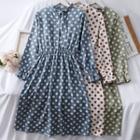 Tie-neckline Polka-dot Shirtdress