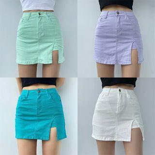 Fitted Mini Denim Skort