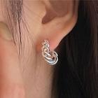 Braided Mini Hoop Earring 1 Pc - Silver - One Size