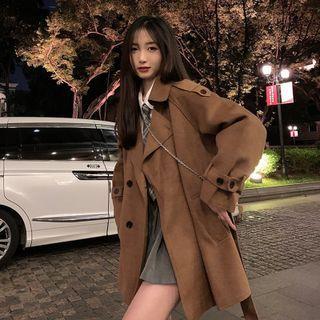 Plain Double-breasted Trench Jacket / Coat