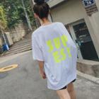 Letter-printed Neon-color Oversize T-shirt