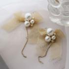 Faux Pearl Threader Earring 1 Pair - Camel - One Size