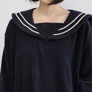 Sailor-collar Puff-sleeve Dress
