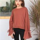Tie-cuff Long Sleeve Top