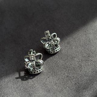 Crown Alloy Earring Eh1272 - 1 Pair - Silver - One Size