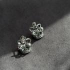 Crown Alloy Earring Eh1272 - 1 Pair - Silver - One Size