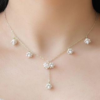 Flower Alloy Y Choker Gold - One Size