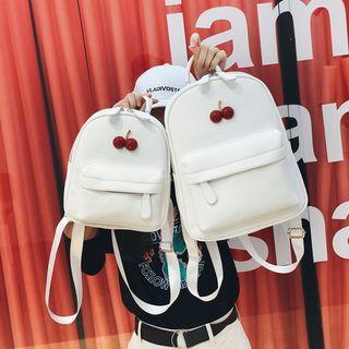 Cherry Faux Leather Backpack