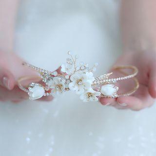 Wedding Rhinestone Flower Dangle Earring