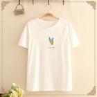 Plant Embroidered Short-sleeve Tee