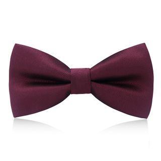 Plain Bow Tie Dark Wine Red - One Size