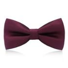Plain Bow Tie Dark Wine Red - One Size