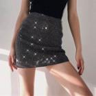 Glitter Mini Fitted Skirt