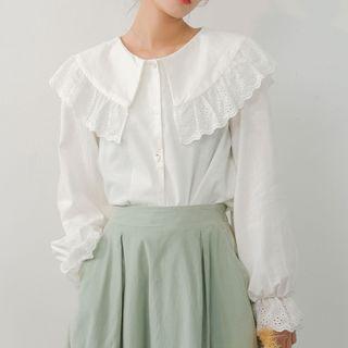 Eyelet Lace Panel Shirt