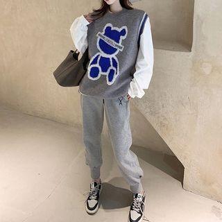 Printed Knit Vest / Harem Sweatpants