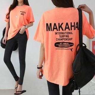 Neon Letter-printed T-shirt