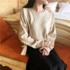 Plain Sweater / Midi A-line Knit Skirt