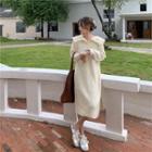 Plain Loose-fit Knit Split Dress