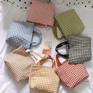 Gingham Canvas Lunch Bag