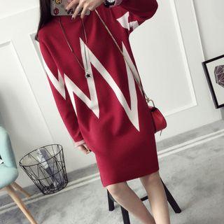 Heartbeat Print Sweater Dress